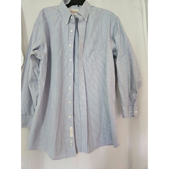 Roundtree & Yorke Other - Roundtree Yorke Gold Label Shirt Mens 16 33 Red Blue  Plaid Non Iron RGB